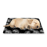 Black And White Monstera Pattern Print Pet Cooling Mat Cover