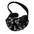 Black And White Monstera Pattern Print Pet Sling Carrier