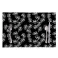 Black And White Monstera Pattern Print Placemat