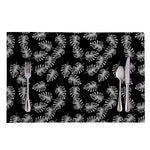 Black And White Monstera Pattern Print Placemat