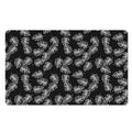 Black And White Monstera Pattern Print Polyester Doormat