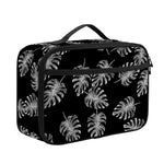 Black And White Monstera Pattern Print Portable Lunch Bag
