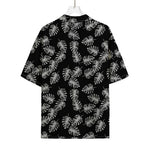 Black And White Monstera Pattern Print Rayon Hawaiian Shirt