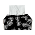 Black And White Monstera Pattern Print Rectangle Tissue Box Cover