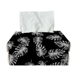 Black And White Monstera Pattern Print Rectangle Tissue Box Cover
