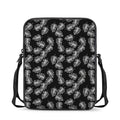 Black And White Monstera Pattern Print Rectangular Crossbody Bag