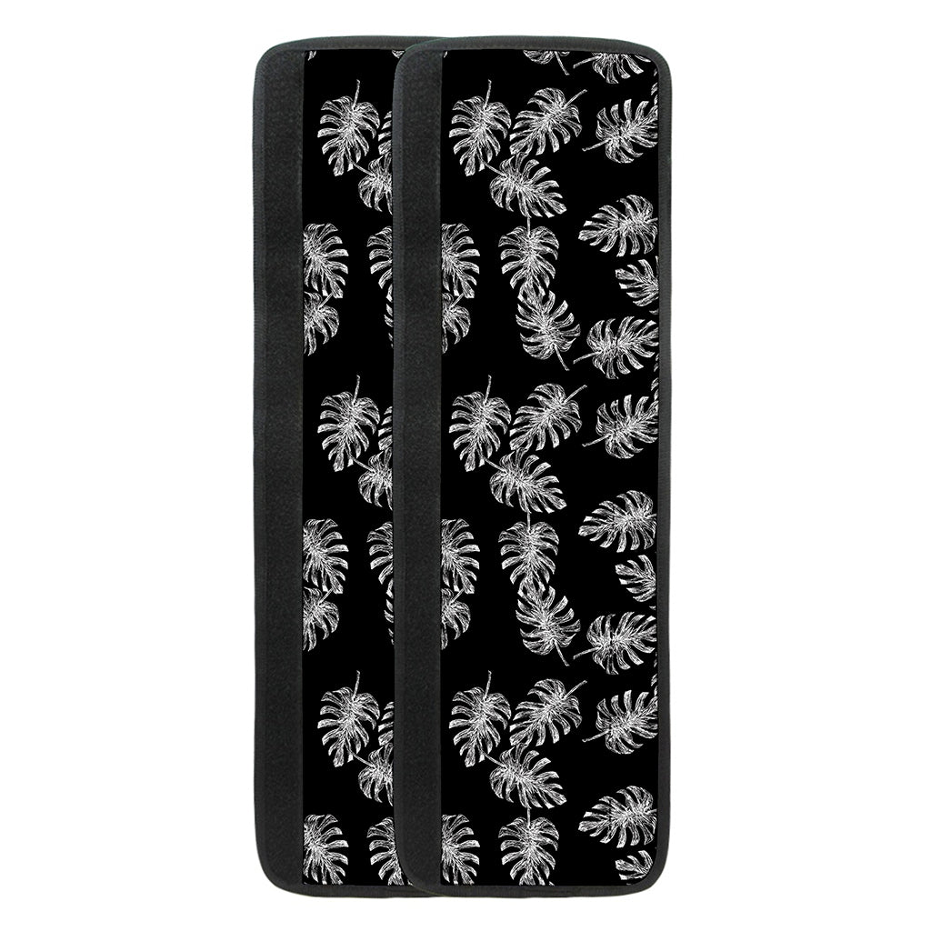 Black And White Monstera Pattern Print Refrigerator Handle Covers