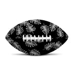 Black And White Monstera Pattern Print Rugby Ball