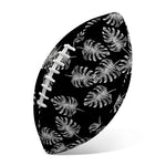 Black And White Monstera Pattern Print Rugby Ball