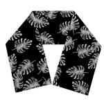 Black And White Monstera Pattern Print Scarf