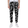 Black And White Monstera Pattern Print Joggers