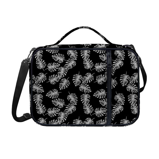 Black And White Monstera Pattern Print Shoulder Strap Bible Bag