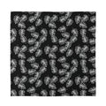 Black And White Monstera Pattern Print Silk Bandana