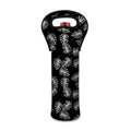 Black And White Monstera Pattern Print Single Neoprene Wine Tote