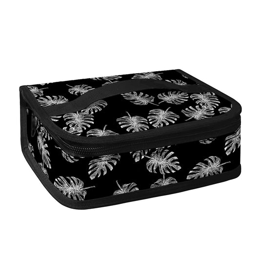 Black And White Monstera Pattern Print Small Lunch Bag