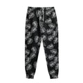 Black And White Monstera Pattern Print Sweatpants