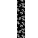 Black And White Monstera Pattern Print Table Runner