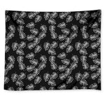 Black And White Monstera Pattern Print Tapestry