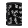 Black And White Monstera Pattern Print Trifold Wallet