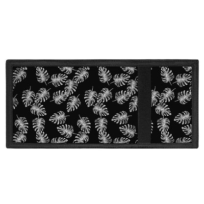 Black And White Monstera Pattern Print Trifold Wallet