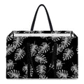 Black And White Monstera Pattern Print Utility Tote Bag