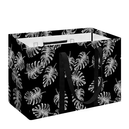 Black And White Monstera Pattern Print Utility Tote Bag