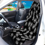 Black And White Monstera Pattern Print Waterproof Car Seat Cover