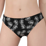 Black And White Monstera Pattern Print Women's Panties