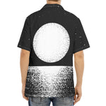 Black And White Moonlight Print Aloha Shirt