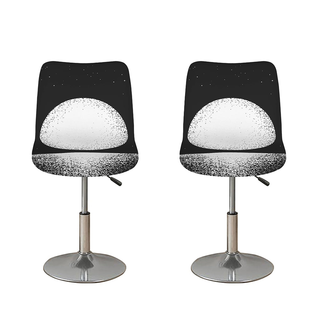 Black And White Moonlight Print Bar Stool Covers