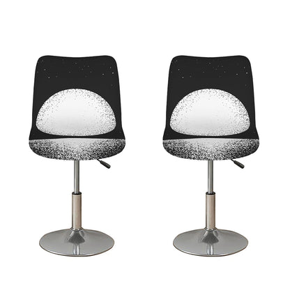 Black And White Moonlight Print Bar Stool Covers