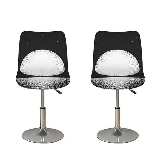 Black And White Moonlight Print Bar Stool Covers