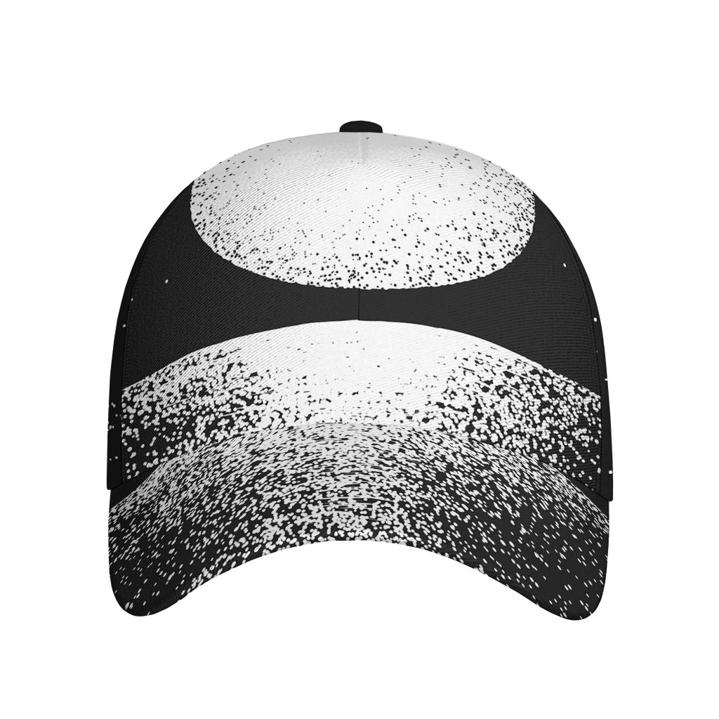 Black And White Moonlight Print Baseball Cap