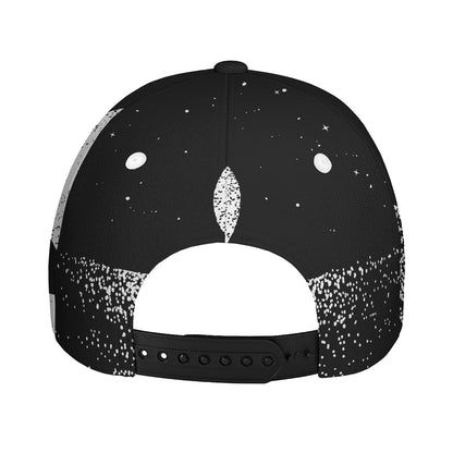 Black And White Moonlight Print Baseball Cap