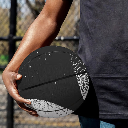 Black And White Moonlight Print Basketball