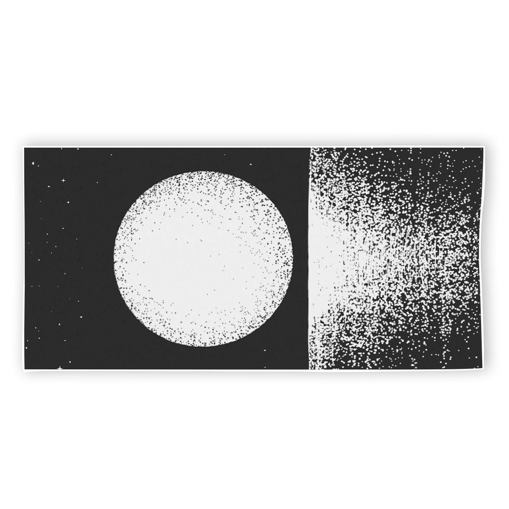 Black And White Moonlight Print Beach Towel