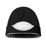 Black And White Moonlight Print Beanie