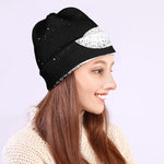 Black And White Moonlight Print Beanie