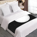 Black And White Moonlight Print Bed Runner