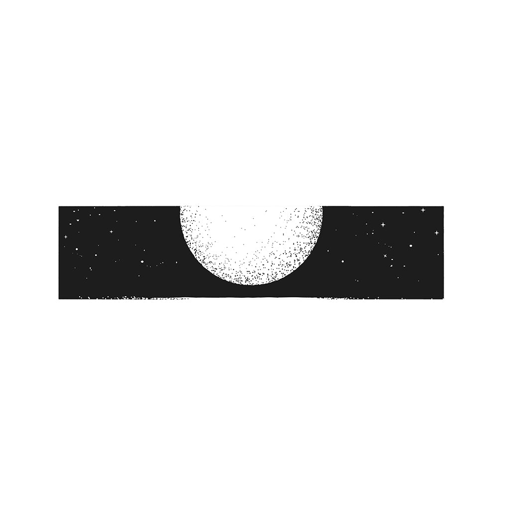 Black And White Moonlight Print Bed Runner