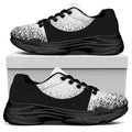 Black And White Moonlight Print Black Chunky Shoes