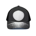 Black And White Moonlight Print Black Mesh Trucker Hat