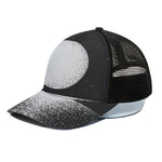 Black And White Moonlight Print Black Mesh Trucker Cap