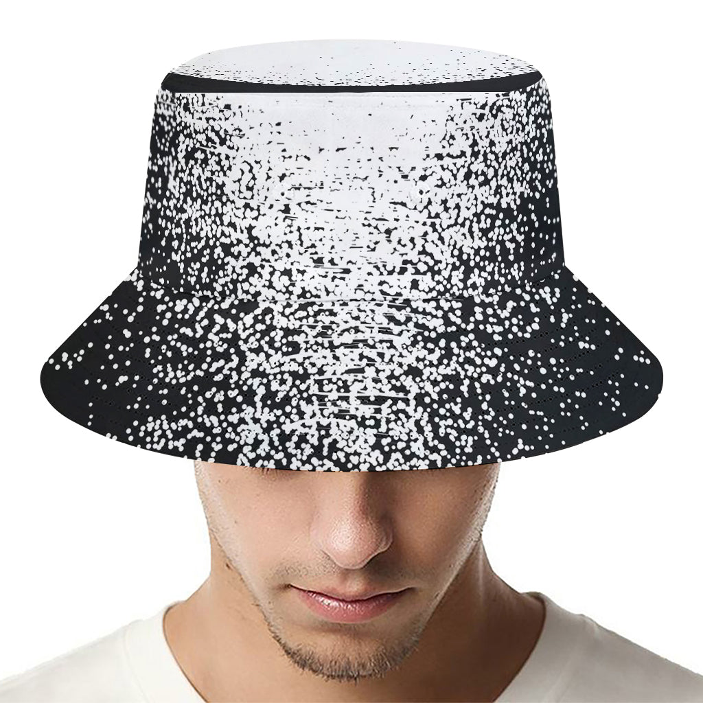 Black And White Moonlight Print Bucket Hat