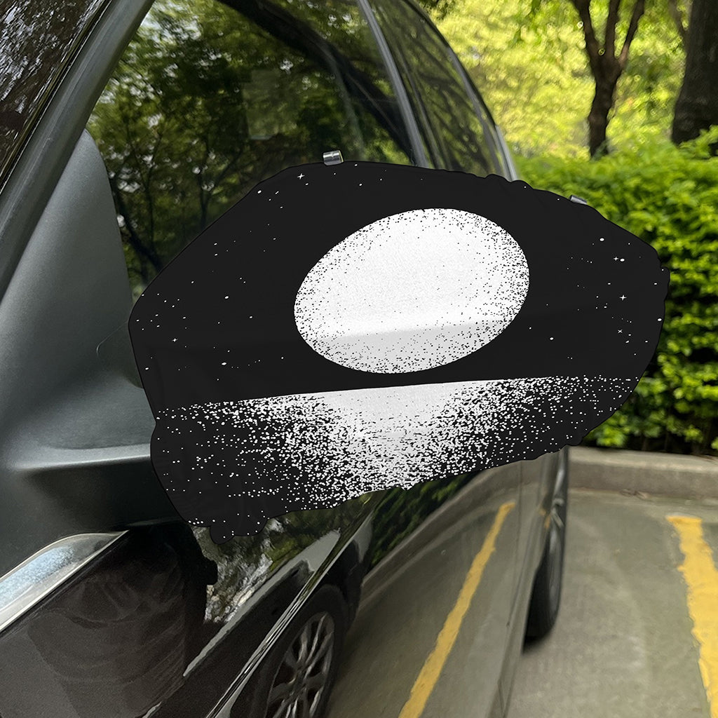 Black And White Moonlight Print Car Side Mirror Covers