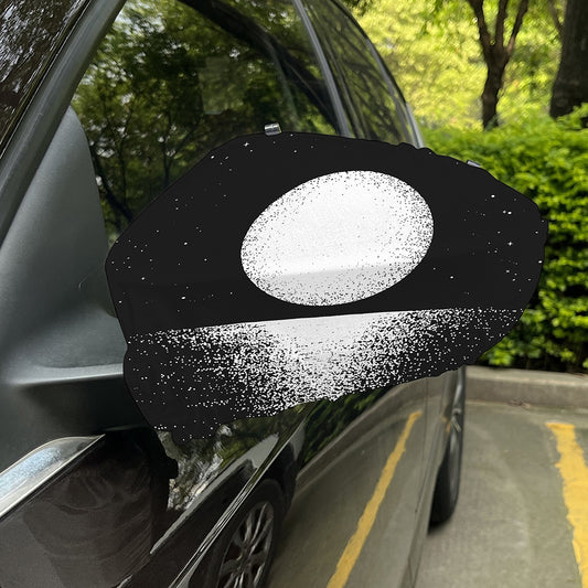 Black And White Moonlight Print Car Side Mirror Covers