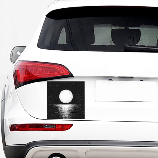 Black And White Moonlight Print Car Sticker