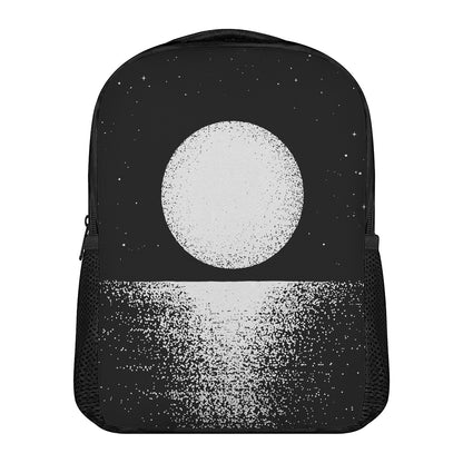 Black And White Moonlight Print Casual Backpack
