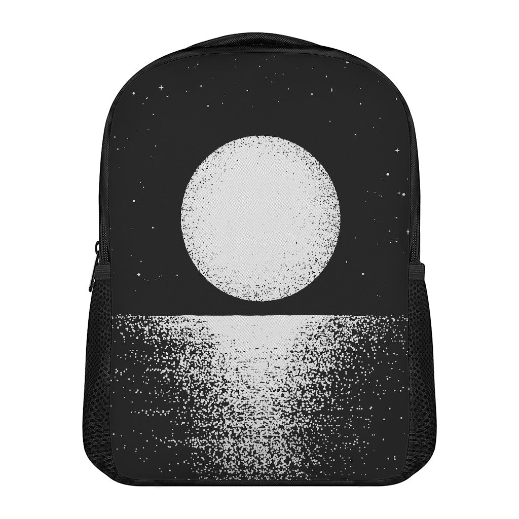 Black And White Moonlight Print Casual Backpack