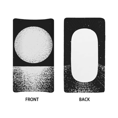 Black And White Moonlight Print Changing Pad Cover